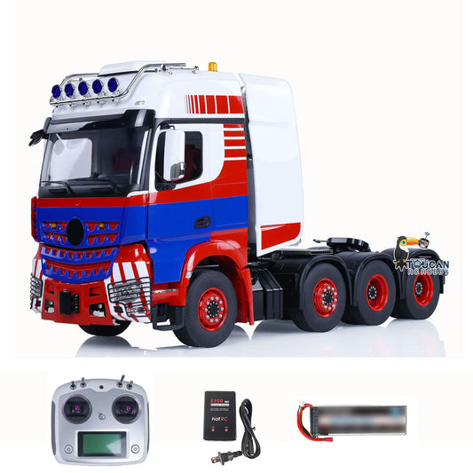 1/14 8x8 LESU RC Tractor Truck Radio Control Construction Vehicle DIY Electric Cars Metal Chassis Smoke Unit Sound 1851 3363