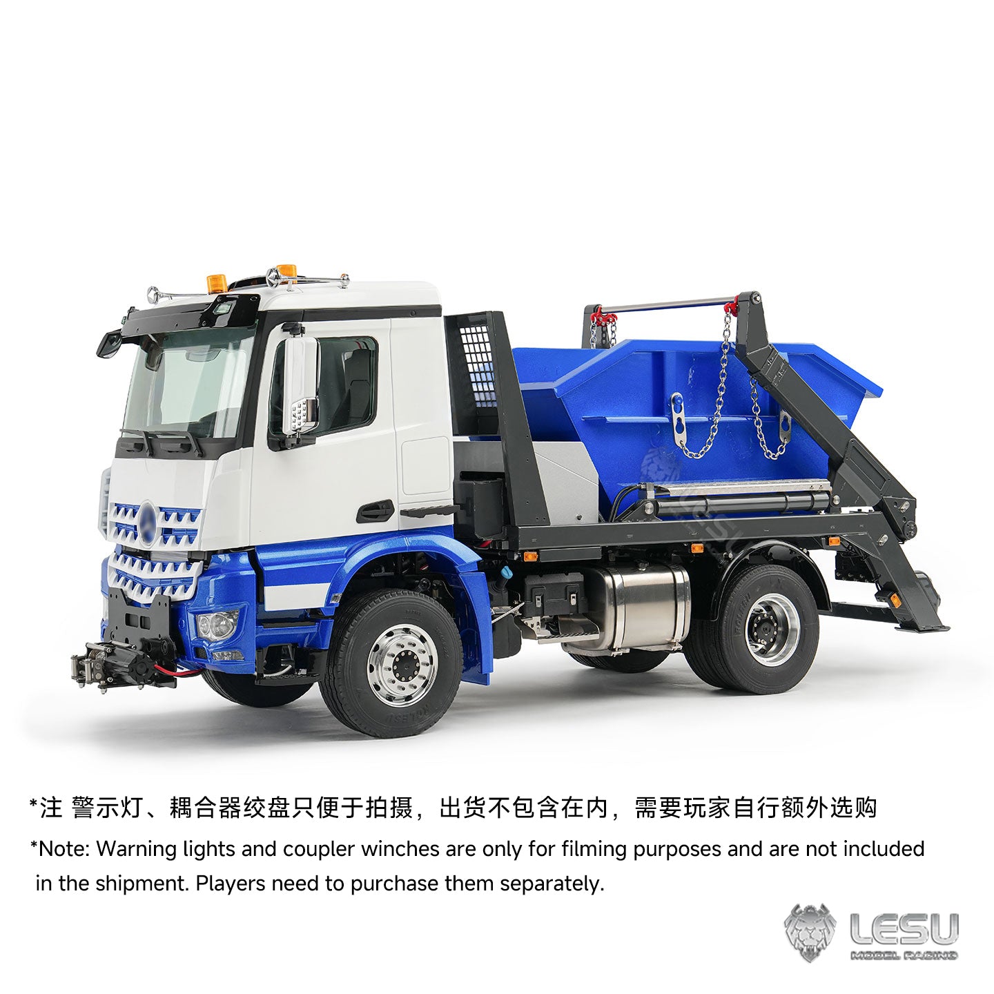 LESU 1/14 4X4 Skip Loader 3Speed 3363 MetalChassisRC Hydraulic Swing Arm Garbage Dump Truck Light Sound Hub Reduction Axle