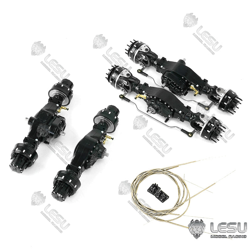 LESU Metal Front Rear Wheel Reduction Axle Differential for 4*4 6*6 8*8 1/14 Scale Radio Controlled Tractor Truck Model