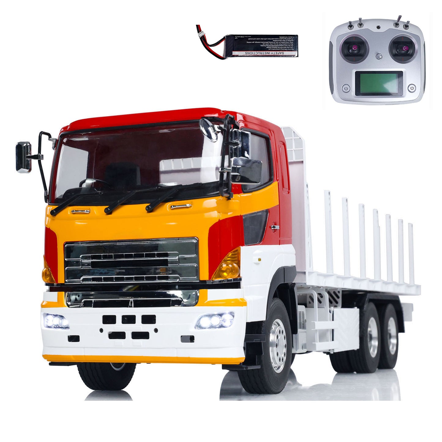 LESU 1/14 6x4 Metal RTR RC Timber Truck Remote Control Flatbed Lorry Car Model FlySky I6S Radio 2 Speed Gearbox Sound