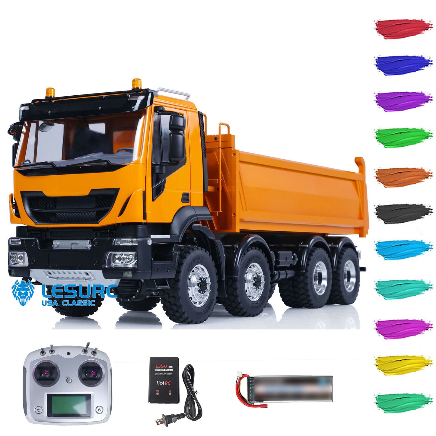 1/14 LESU 8X8 Metal RC Hydraulic Dump Truck Remote Control Tipper Dumper Simulation Car Hobby Model DIY 20150731 PNP/RTR