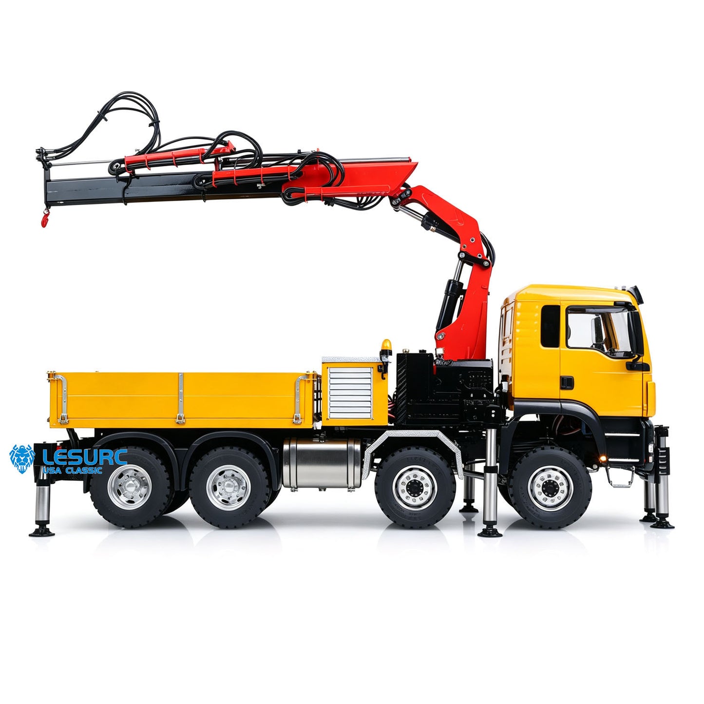 LESU 3363 1/14 Metal 6X6/8X8 RC Hydraulic Crane Truck Z0086 Z0082 3Speed Gearbox 7CH Valve 4MPA 6 Outriggers Sound Light Axle Diff Lock