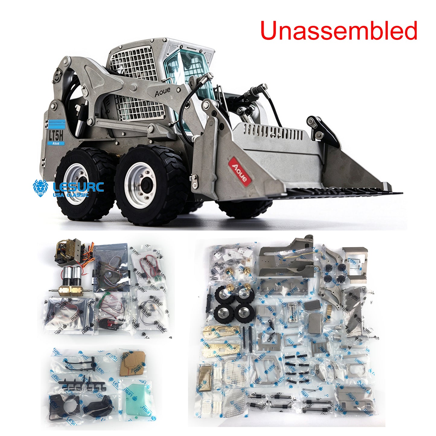 LESU Aoue LT5H 1/14 Metal RC Hydraulic Skid Steer Loader A0008 KIT with Light Sound System for Construction Model Builders