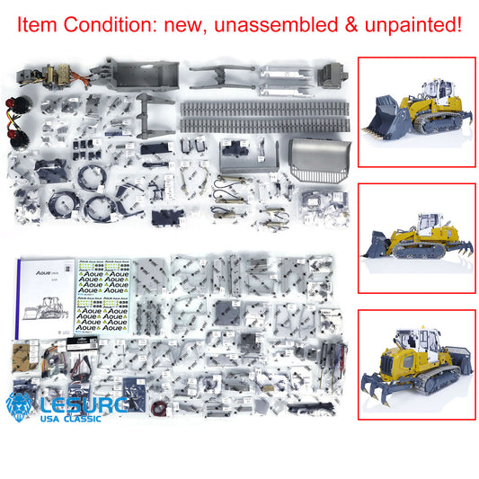 LESU 1/14 Metal Hydraulic Tracked RC Loader Kits Servo ESC Decals Light Sound System 4CH Valve Motor Bucket Construction Vehicles