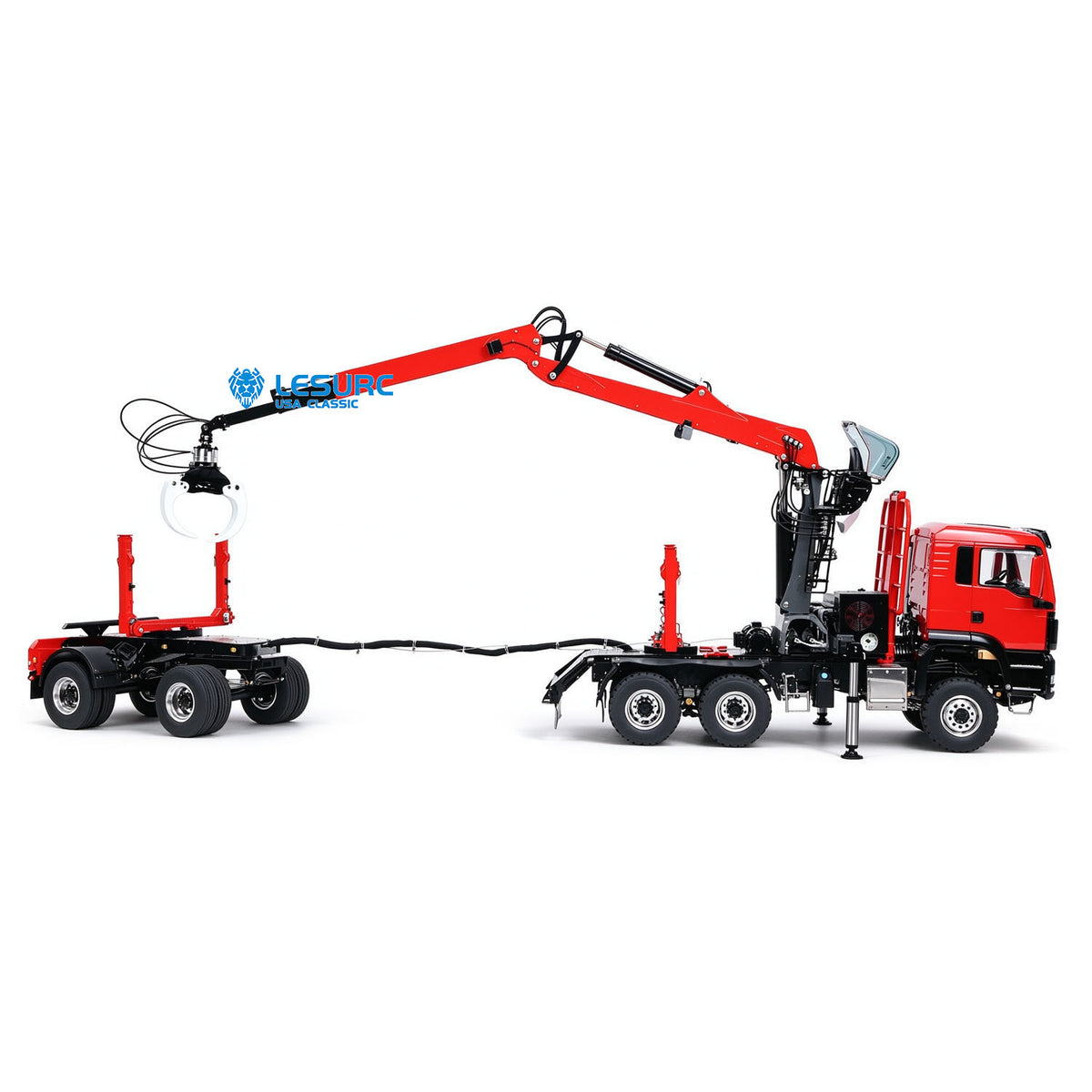 LESU Z0073 1/14 RC Logging Truck Timber Transport Vehicle with Hydraulic Crane 6x6 Metal Chassis 8CH Valves 3Speed Gearbox Light Sound