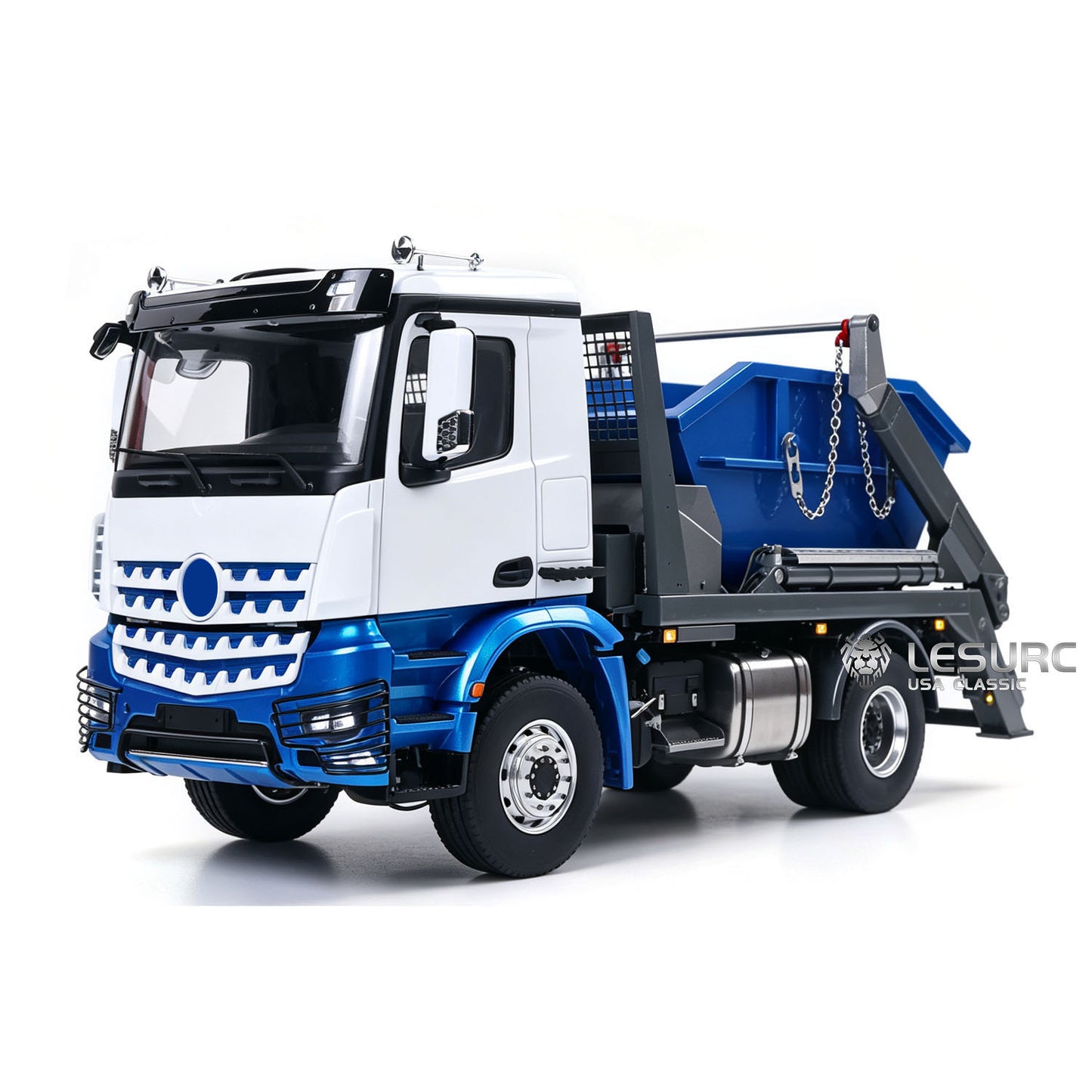 LESU 1/14 4X4 Skip Loader 3Speed 3363 MetalChassisRC Hydraulic Swing Arm Garbage Dump Truck Light Sound Hub Reduction Axle