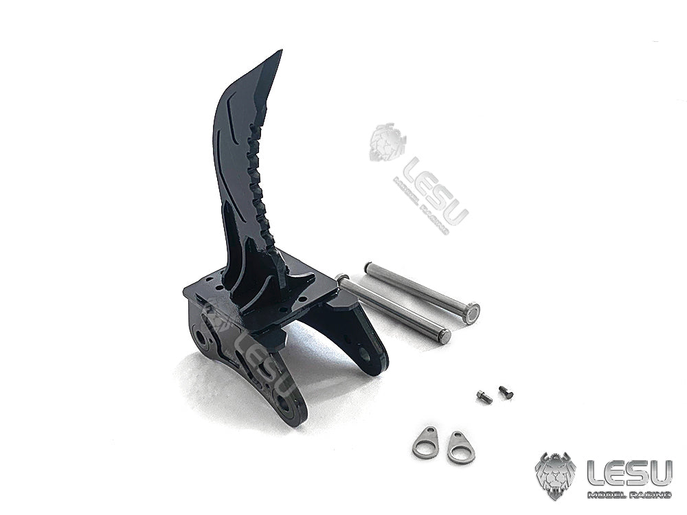 LESU Metal Fork Curved Blade Ripper Quick Release Compactor Tiltable Bucket for RC Excavator 1/14 ET35 Hydraulic Electric Digger