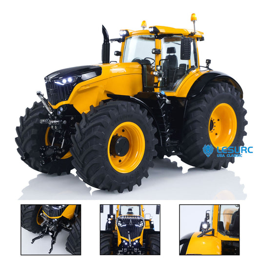 90% Metal LESU 4x4 1/14 RC Hydraulic Tractor RTR Model AOUE 1050 Radio Controlled Farm Truck PL18EV Lite Upgrade Smoking Sound