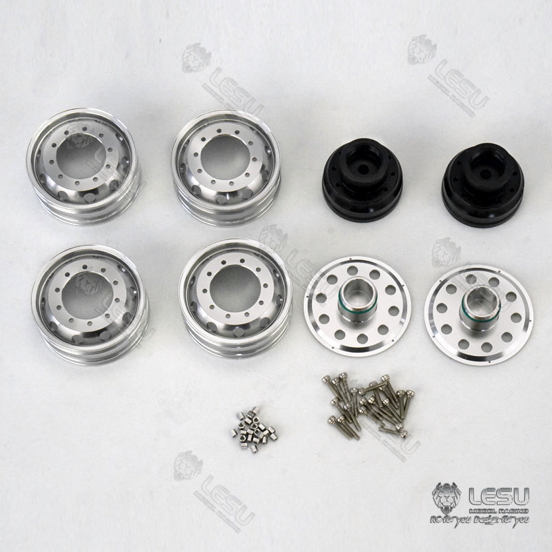 LESU Rear Wheels Metal Hubs for Dumper Tractor Truck Car 1/14 Scale Radio Controlled Car Replacements Spare Parts