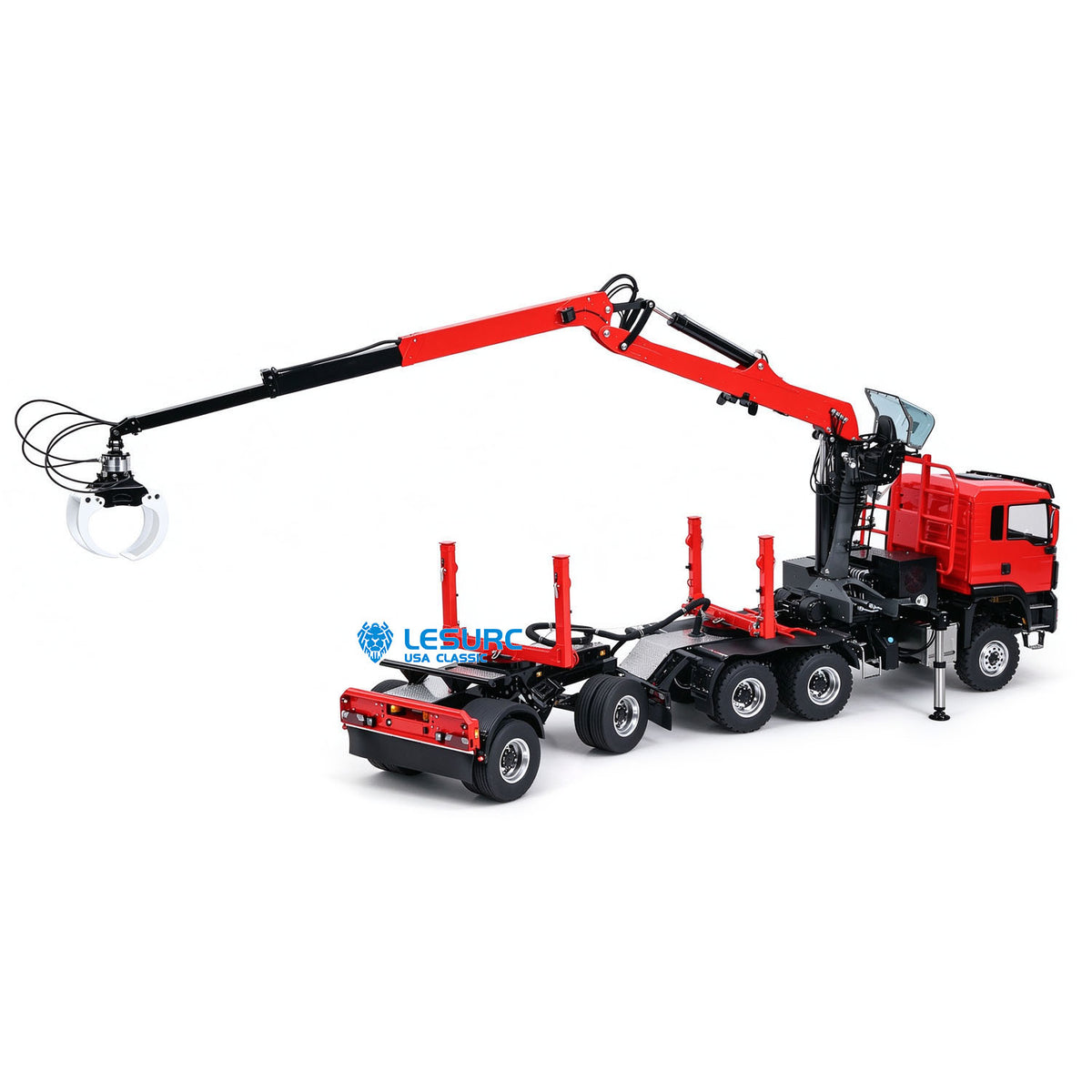 LESU Z0073 1/14 RC Logging Truck Timber Transport Vehicle with Hydraulic Crane 6x6 Metal Chassis 8CH Valves 3Speed Gearbox Light Sound