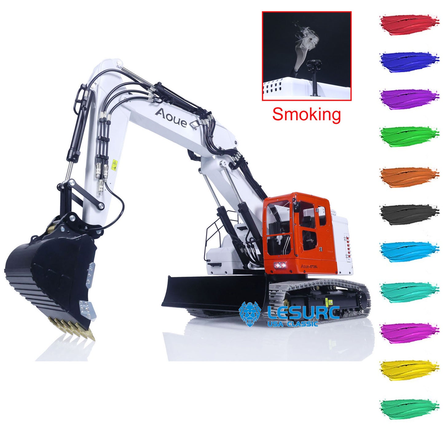 Metal LESU 1/14 RC Hydraulic Equipment Radio Controlled Excavator Aoue ET26L PL18EV Digger Hobby Model Sounds Optional Versions