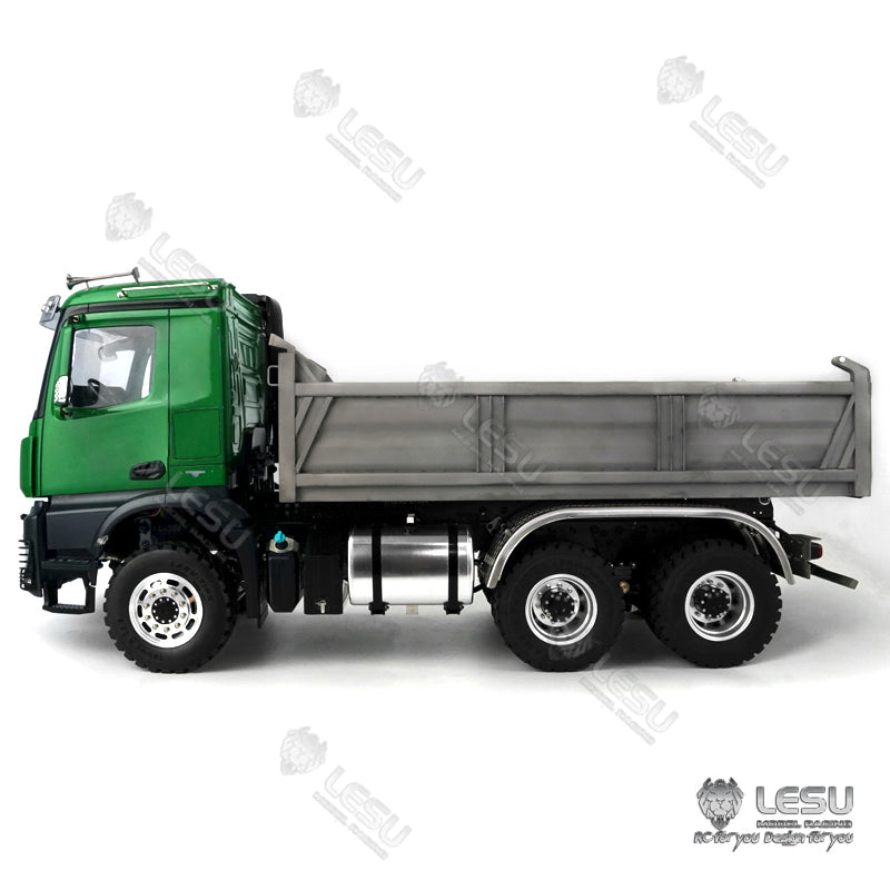 LESU 1/14 Scale 3348 6X6 3Axles RC Hydraulic Dumper Truck Construction Vehicle Model KABOLITE Cabin W/ Sound Light System Motor