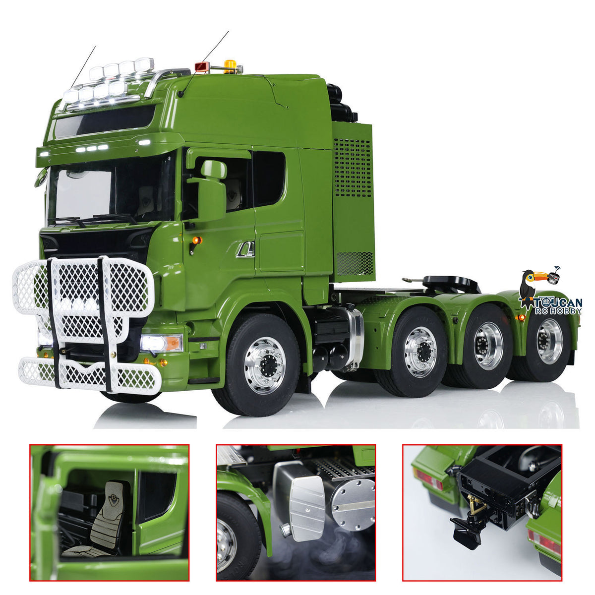 LESU 1/14 8X8 Metal Chassis RC Tractors Trucks RTR Radio Controlled Simulation Car Smoke Unit Hobby Models G-6057