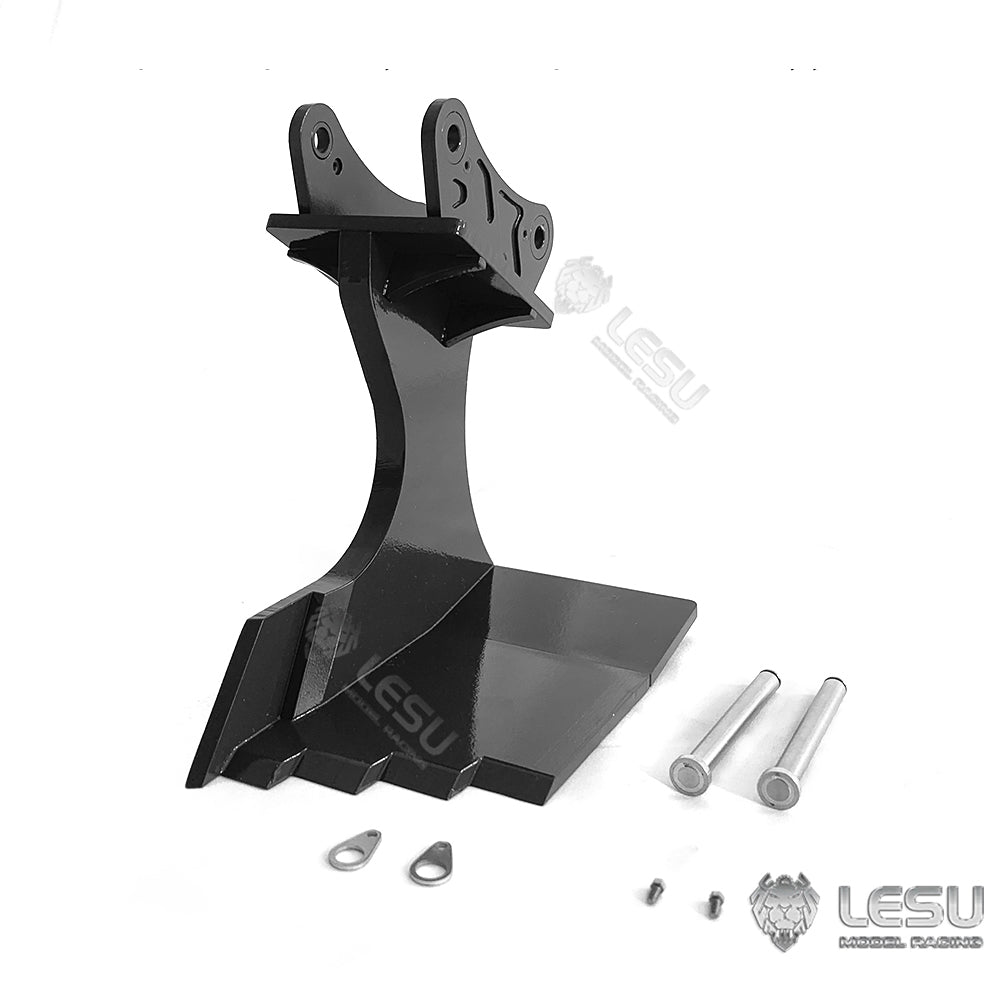 LESU Metal Fork Curved Blade Ripper Quick Release Compactor Tiltable Bucket for RC Excavator 1/14 ET35 Hydraulic Electric Digger