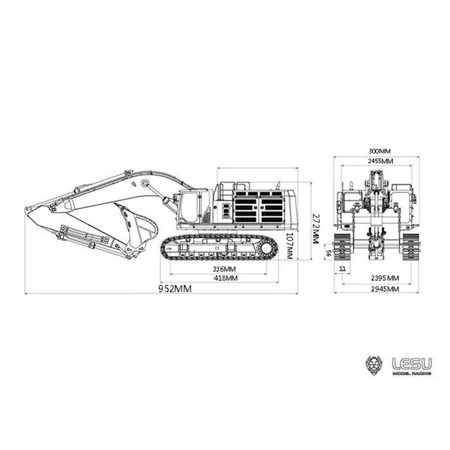 LESU 1/14 Metal Hydraulic RC Excavator C374F RTR Radio Controlled Digger Heavy Machine Paladin PL18EV LITE Battery Sound Smoke