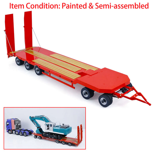 Metal Flatbed Trailer for LESU 1/14 RC Hydraulic Dumper Remote Controlled Truck Tipper Car Spare Parts DIY Painted