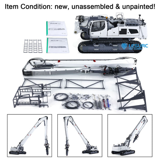 LESU Metal 1/14 RC Full Hydraulic Excavator LR960 KIT DIY Demolition Arm Heavy Digger Model Engineering Vehicle Unassembled