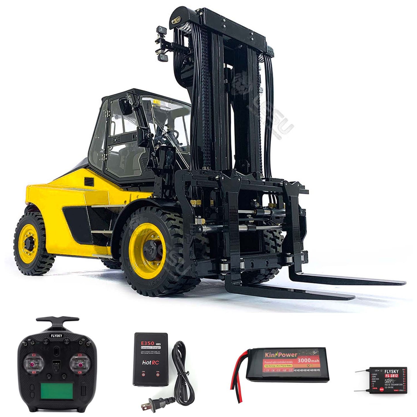 LESU AOUE LD160S 1/14 Metal Hydraulic RC Forklift FlySky ST8 Remote Controller and SR12 Receiver 6 Ways Reversing Valve Sound Light System