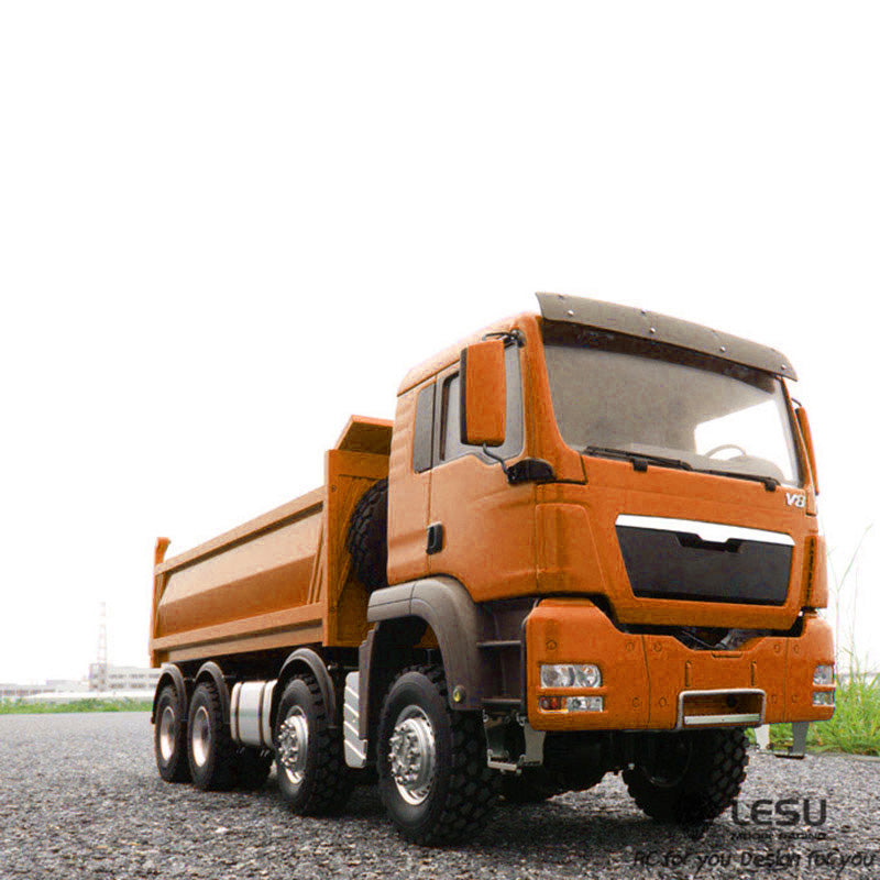 In Stock LESU 1/14 8*8 Hydraulic Painted RC Dumper Tipper For Truck Bucket Model W/ Motor ESC Servo Light Sound W/O Battery