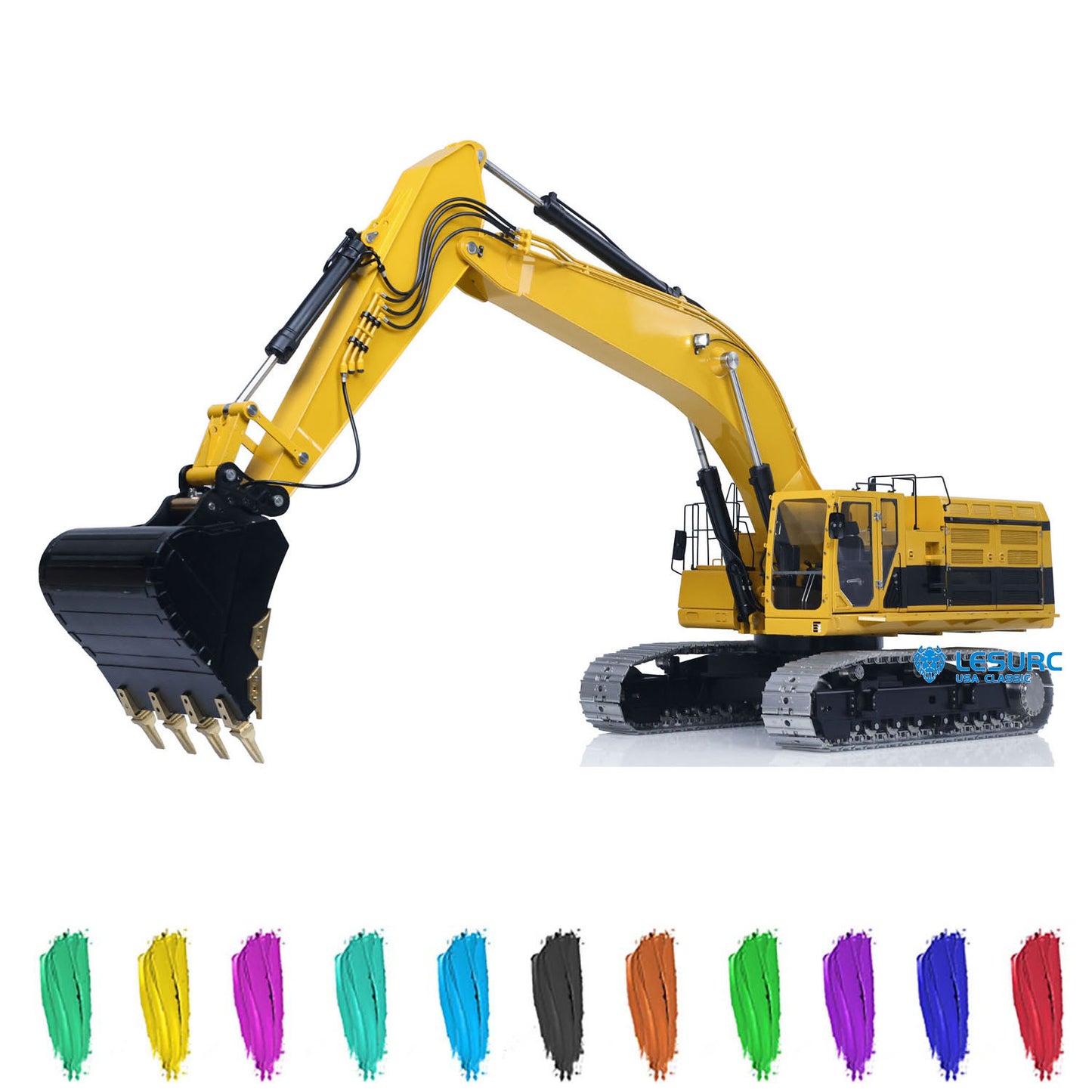 LESU 1/14 RC Hydraulic Excavator C374F Remote Controlled Heavy Digger Machine Sound Smoke Light LCD Screen 6CH Valve Motor ESC
