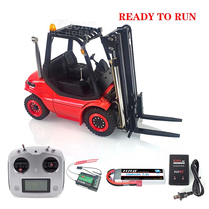 US Stock LESU 1/14 RC Hydraulic Forklift A0002 RTR Painted Transfer Vehicle with I6S Radio Controller Light Sound System