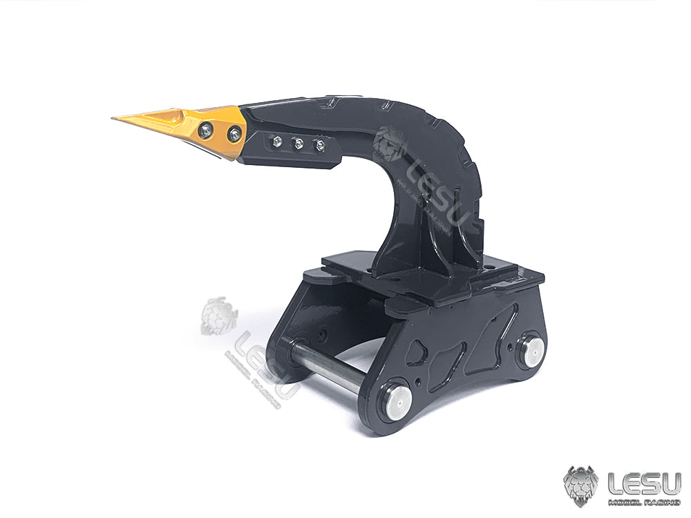 LESU Metal Fork Curved Blade Ripper Quick Release Compactor Tiltable Bucket for RC Excavator 1/14 ET35 Hydraulic Electric Digger