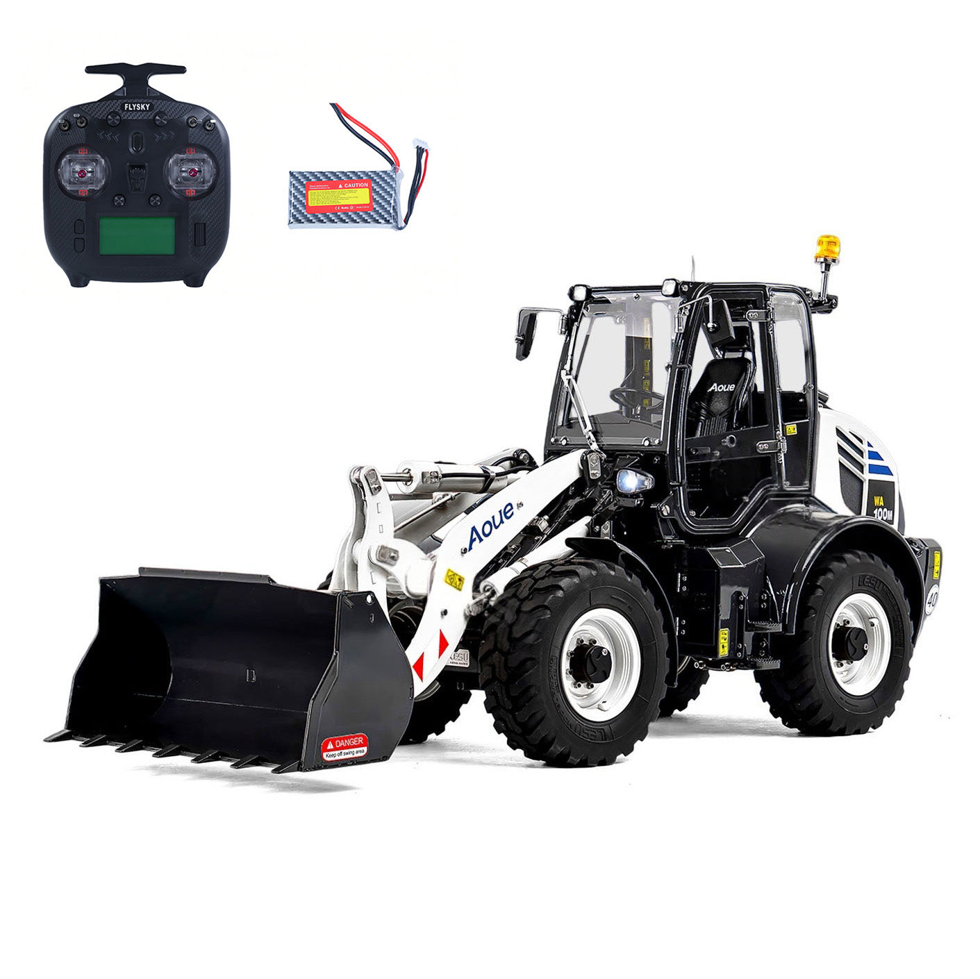 LESU Aoue-WA100M-8 1/14 Metal 4X4 RC Hydraulic Loader A0021 RTR with FlySky ST8 Radio Controller Brushless Motor 3+1CH Valve Light Sound