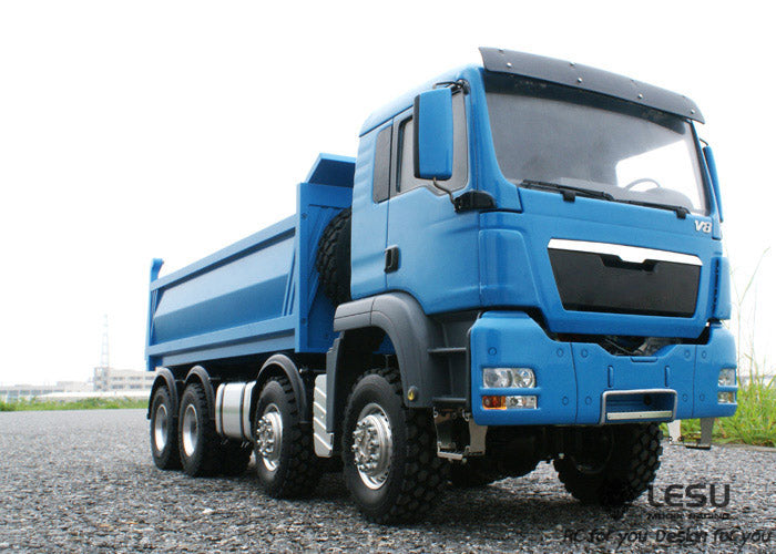 LESU TGS Cabin 1/14 Metal 8x8/6x6 RC Hydraulic Dumper Truck Tipper Vehicle 2 Speed High Torque Gearbox Sound Light System for RC Model Enthusiasts