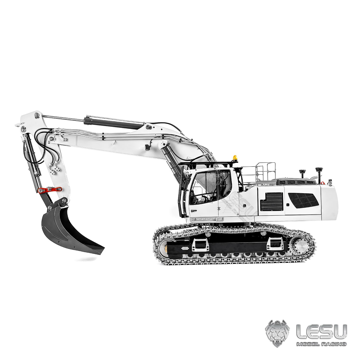 Metal LESU 1/14 RC Hydraulic Excavator 2 Arms LR956 Remote Control Digger Model 4MPA Dual Pumps Light 3S Battery PL18EV LITE