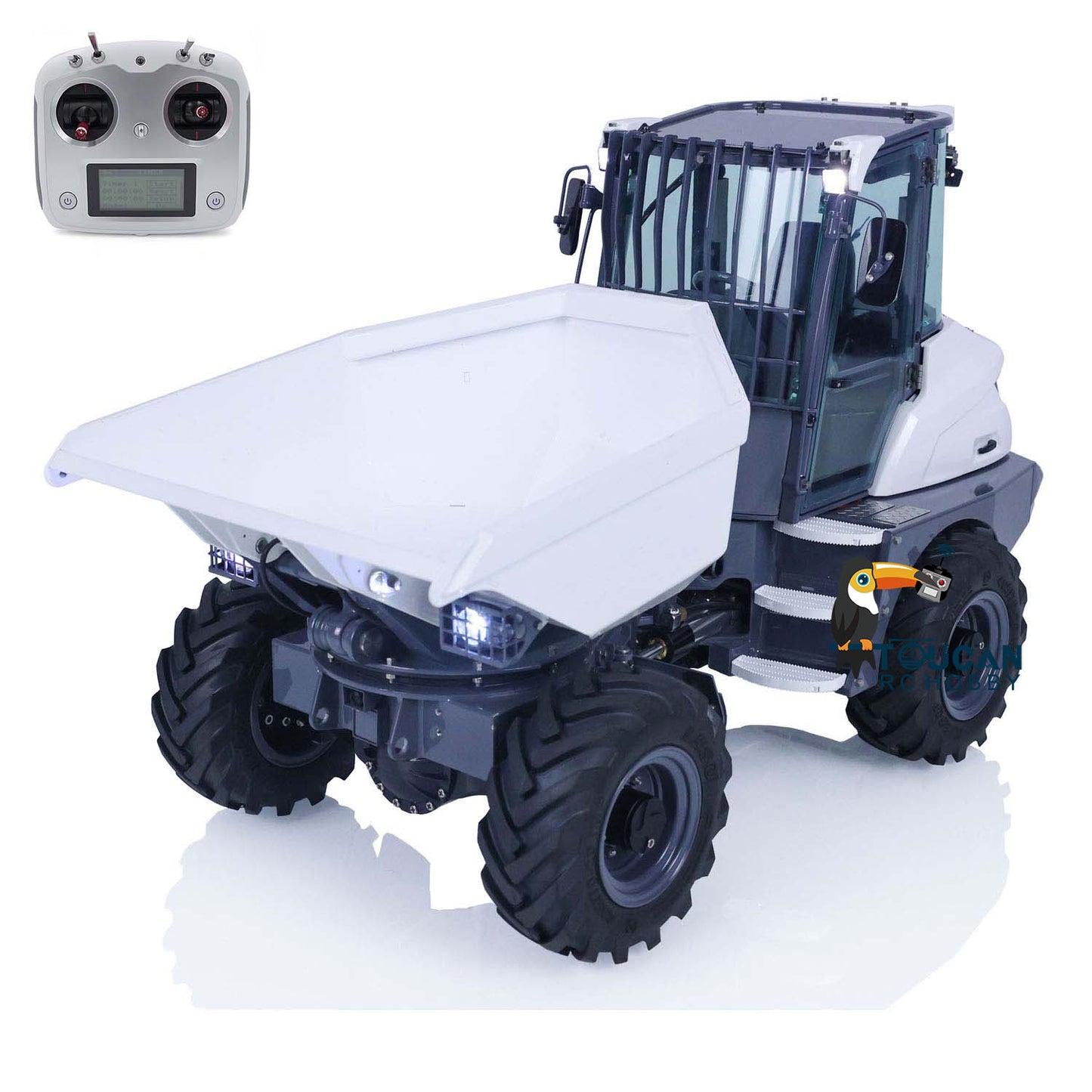 LESU 1/14 Scale AOUE 6MDX Metal Remote Controlled Hydraulic Articulated Dumper Truck 4X4 Tipper Car Construction Vehicle Motor