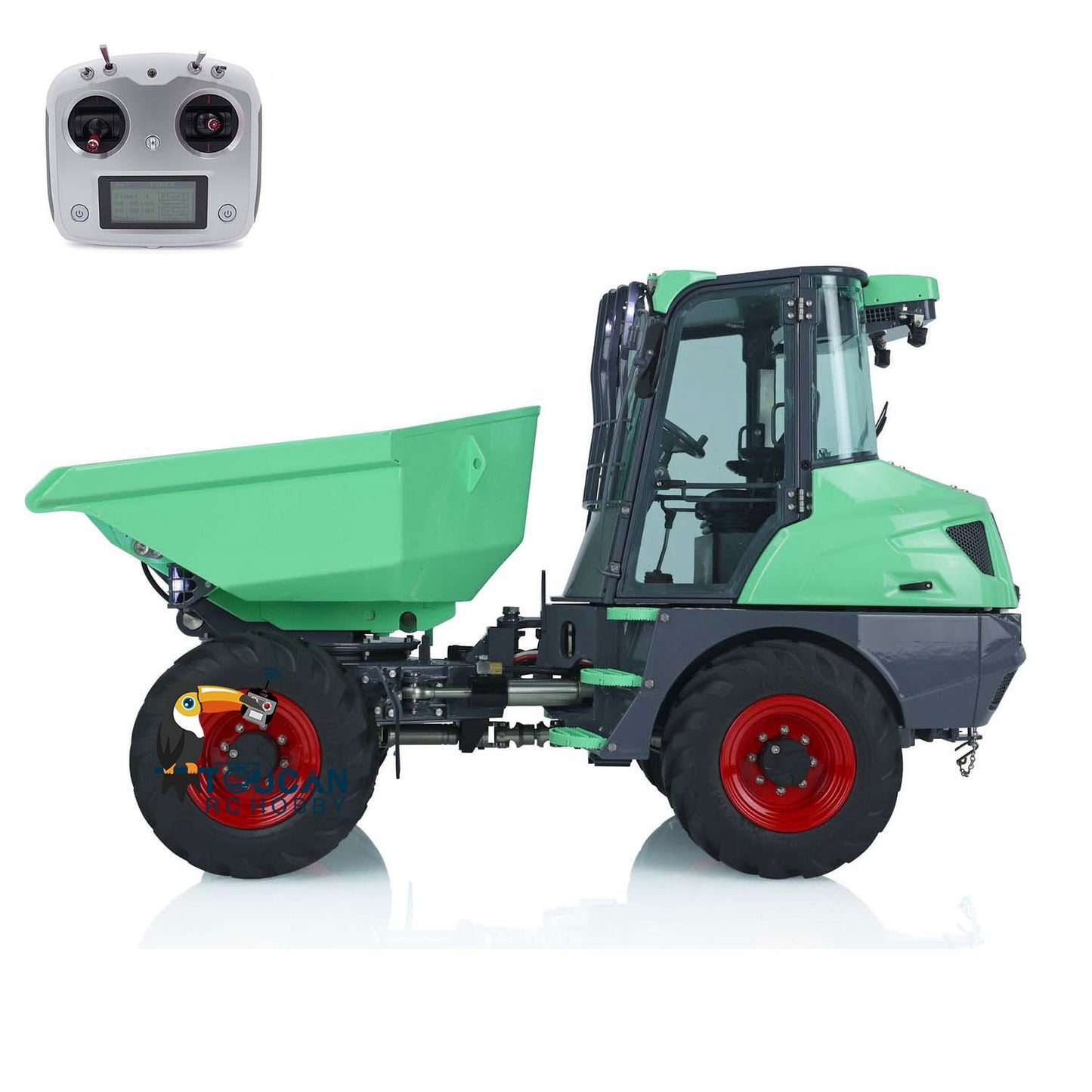 LESU 1/14 Scale AOUE 6MDX Metal Remote Controlled Hydraulic Articulated Dumper Truck 4X4 Tipper Car Construction Vehicle Motor