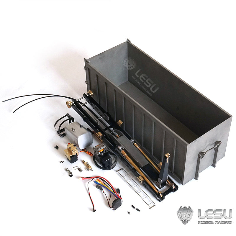 In Stock LESU 1/14 Scale 488MM Metal Hydraulic Roll On/off Waste Bin for 8*8 RC Dumper Radio Controlled Tipper Truck DIY Cars Model