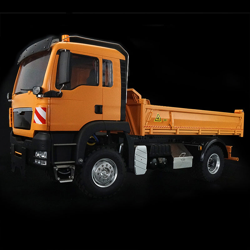 LESU 1/14 Scale Metal 4*4 Chassis TGS Hydraulic Dumper Truck Construction Vehicle Model W/ Light Sound System Motor ESC Servo