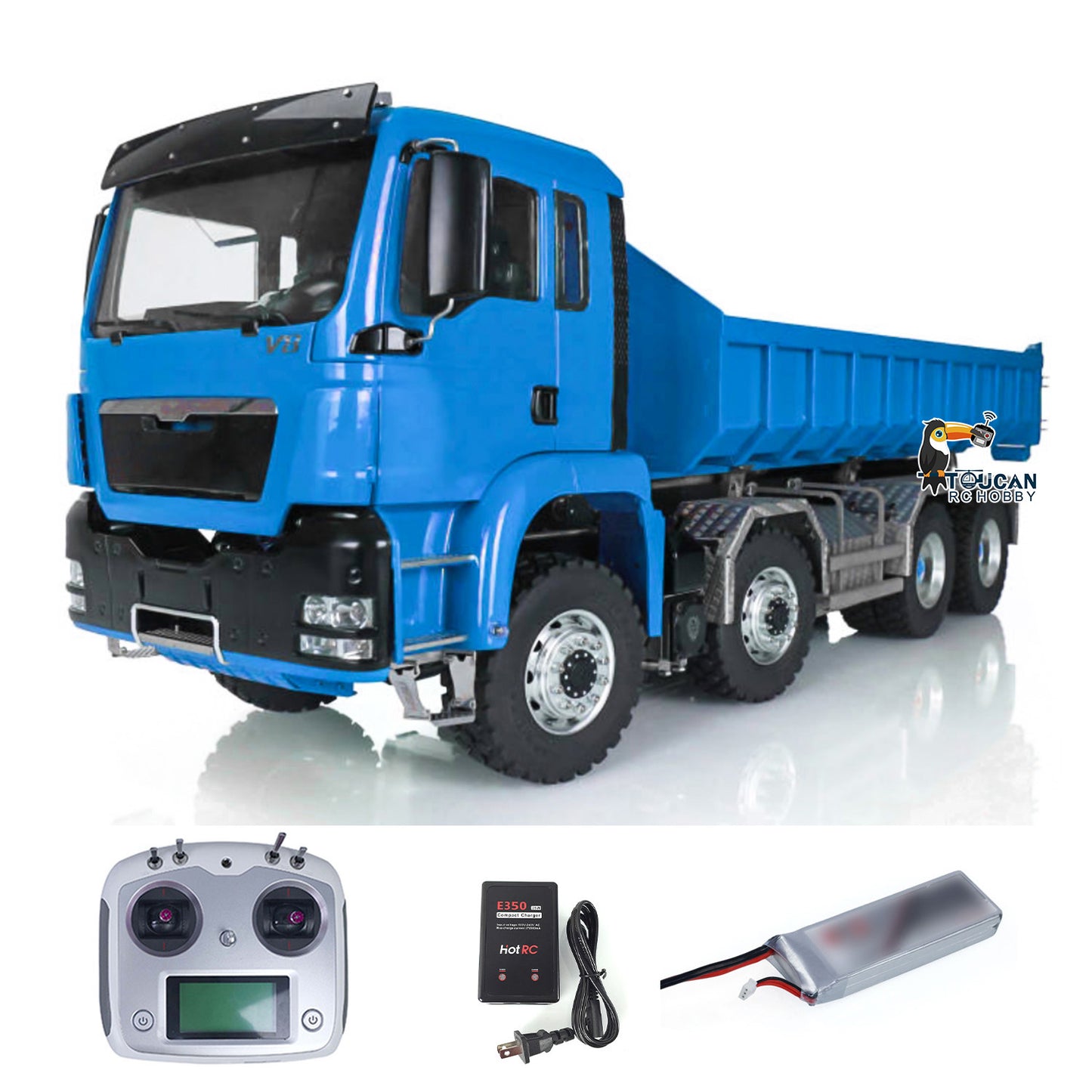 LESU 1/14 Hydraulic RC Full Dump Truck 8x8 Metal Chassis Painted Assembled Remote Control Tipper Cars