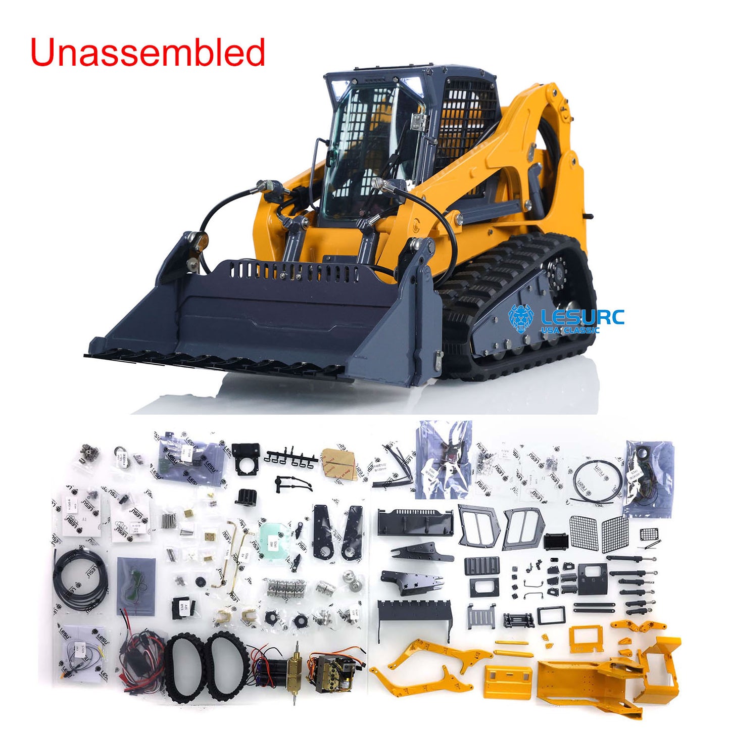 LESU Aoue LT5 1/14 Metal RC Hydraulic Loader KIT B0008 Remote Control Construction Truck Light & Sound System for DIY Hobbyists