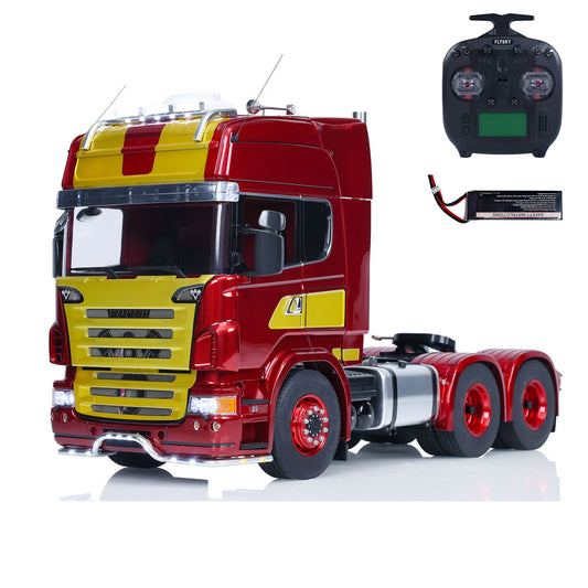 LESU 1/14 6x6 RC Tractor Truck Remote Controlled Trailer Toy Car 2-speed Gearbox Metal Chassis Hobby Model Servo ESC