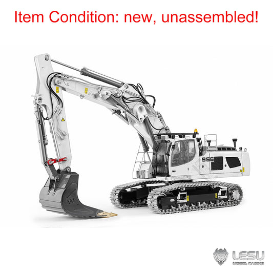 LESU 1/14 Remote Control Metal Hydraulic Excavator Aoue LR956 KIT 3 Arms RC Digger Model 7CH Valve GPS 4MPA Dual Pumps Light ESC