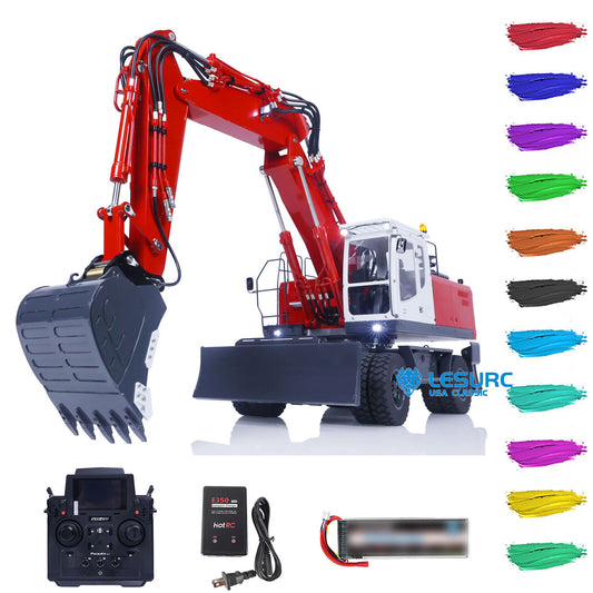 LESU 3 Arms 1/14 RC Hydraulic Equipment ET30H Remote Controlled Excavator Wheeled Digger Painted Assembled Optional Versions