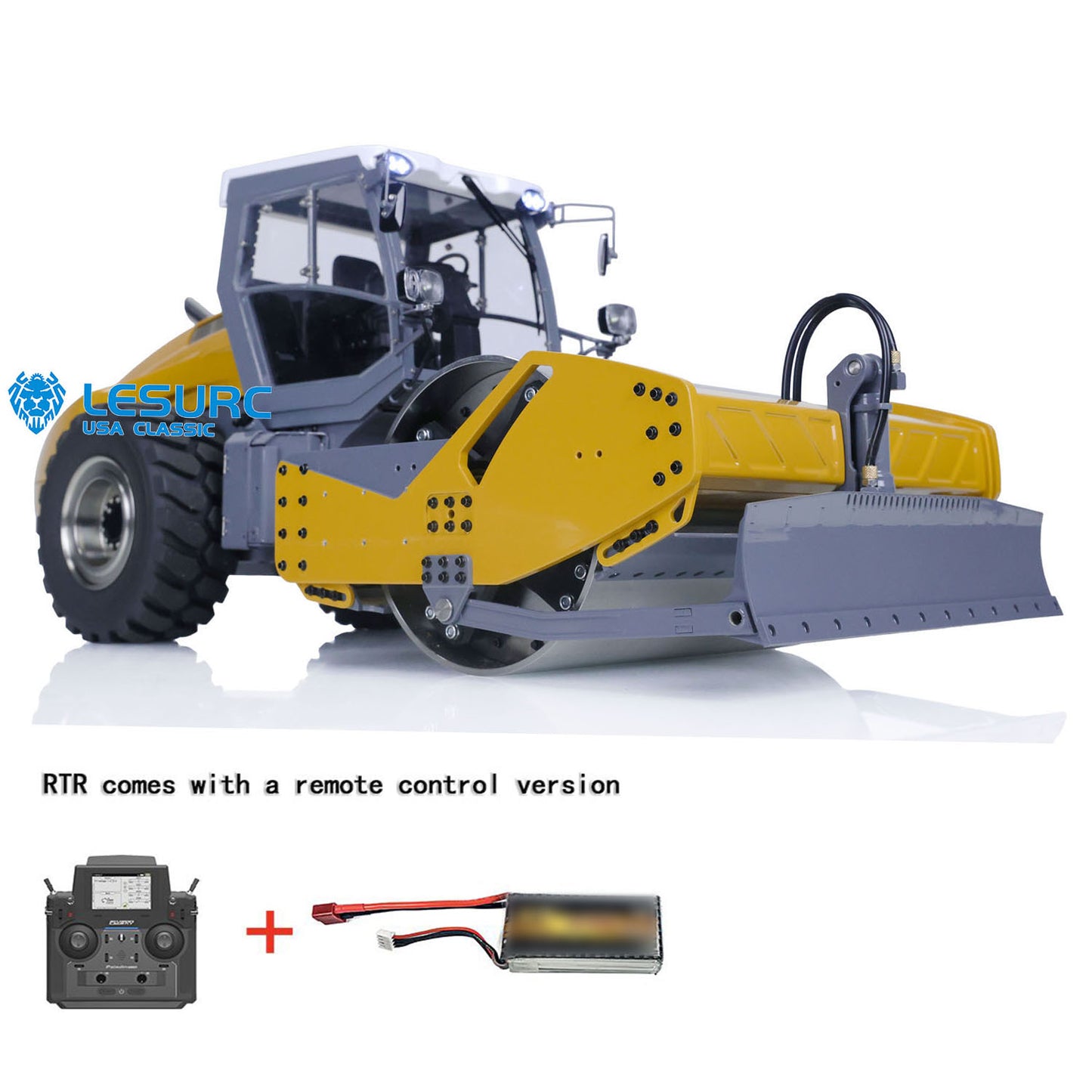 LESU 1/14 RC Painted Hydraulic Road Roller Metal Engineering Model RTR HAMM-H13ixc W/ Motor ESC Light Sound PL18EVLite Controller