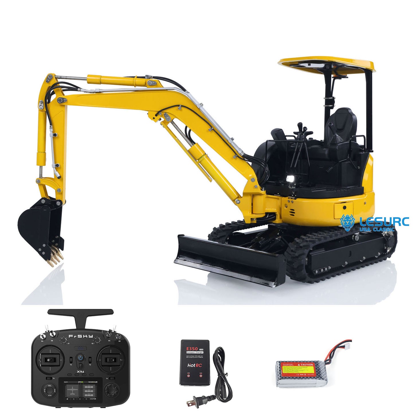 Mini LESU 1/14 RC Hydraulic Excavator PC30 Metal Radio Controlled Digger Model Frsky X14 Radio Upgrade Sound System Battery