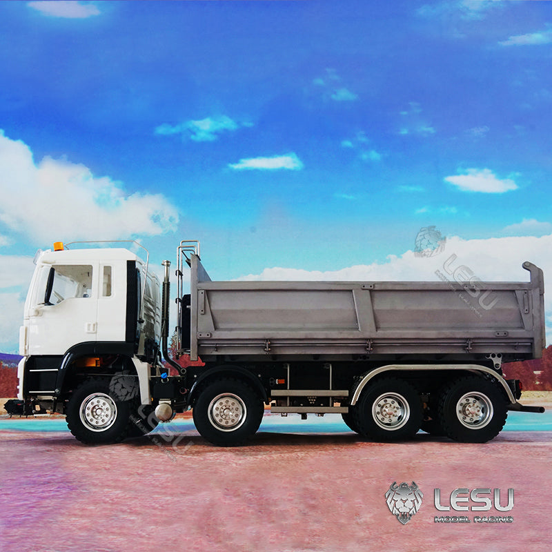 LESU 1/14 Scale 8*8 Metal Chassis TGS Hydraulic Dumper Truck Construction Vehicle W/ Light Sound System Motor ESC Servo Model