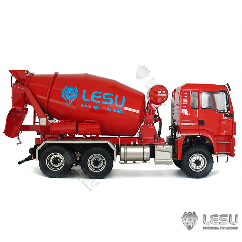 LESU 6x6 Metal 1/14 RC Mixer Truck for Remote Controlled Unpainted Agitating Lorry Concrete Car Model Motor Servo Sound Lights