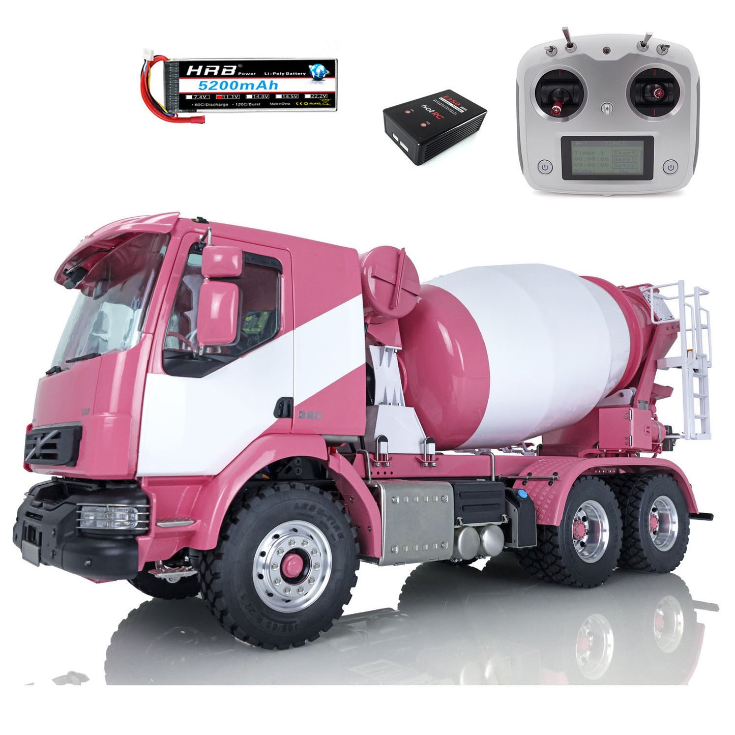 LESU 1/14 6x6 Metal RC Concrete Car Mixer Truck Battery Radio RTR of Construction Vehicle Model W/ I6S Radio Motor Servo Battery