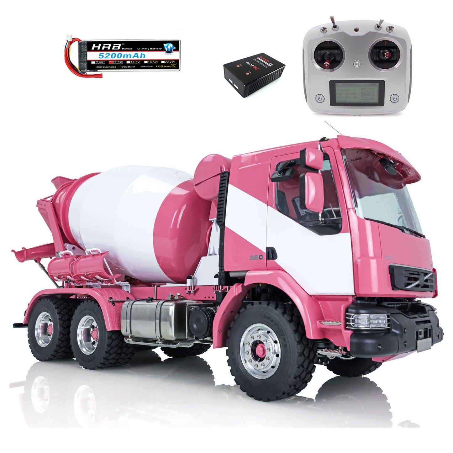 LESU 1/14 6x6 Metal RC Concrete Car Mixer Truck Battery Radio RTR of Construction Vehicle Model W/ I6S Radio Motor Servo Battery