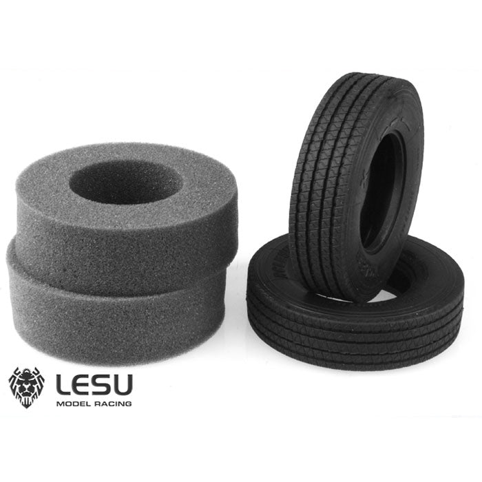 1Pair LESU Upgraded Rubber Tires A B C D for 1/14 Radio Controlled Tractor Truck Model DIY Car Spare Parts Replacements