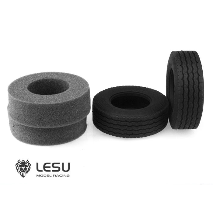 1Pair LESU Upgraded Rubber Tires A B C D for 1/14 Radio Controlled Tractor Truck Model DIY Car Spare Parts Replacements