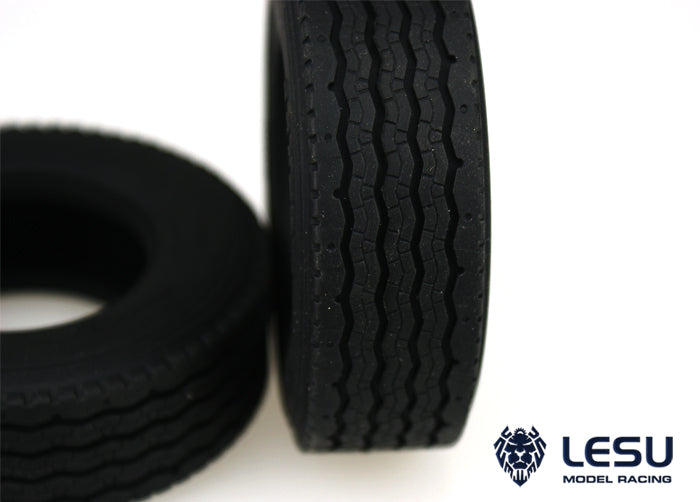 US STOCK 1Pair LESU Model Part Rubber Tires D 1/14 RC Tractor Truck DIY Car
