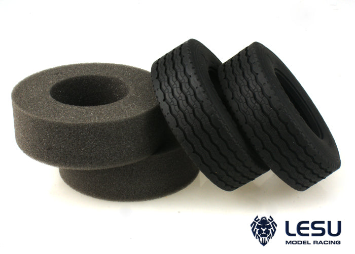 US STOCK 1Pair LESU Model Part Rubber Tires D 1/14 RC Tractor Truck DIY Car