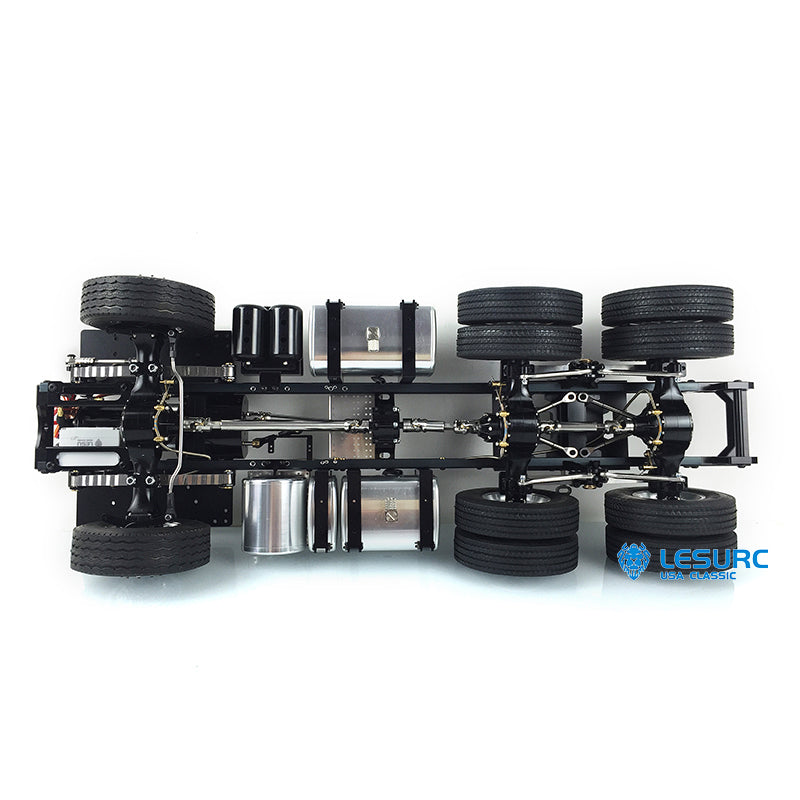 LESU 6x6 Metal 3Axles RC Chassis with 2-Speed Transmission Lock Differential Servo for 1/14 RC Tractor Truck Upgrade