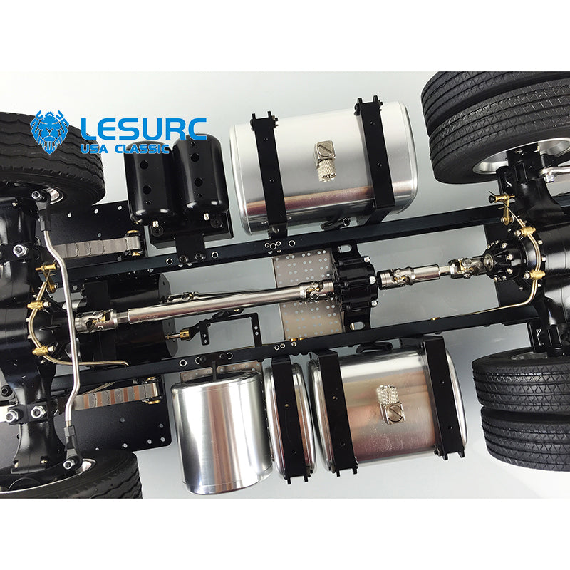 LESU 6x6 Metal 3Axles RC Chassis with 2-Speed Transmission Lock Differential Servo for 1/14 RC Tractor Truck Upgrade